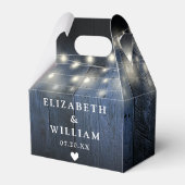Blauw Rustieke String Lichten Schuur Hout Huwelijk Bedankdoosjes (Achterkant)