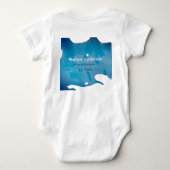 Blauw rustieke waterverf jeans textuur voeg naam t romper (Achterkant)