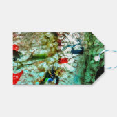 Blauw rustig abstract cadeau label, Blauw ontspann Cadeaulabel (Voorkant (Horizontaal))