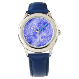 Blauw ruw textiel horloge