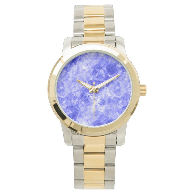 Blauw ruw textiel horloge (Voorkant)