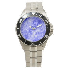 Blauw ruw textiel horloge