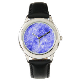 Blauw ruw textiel horloge