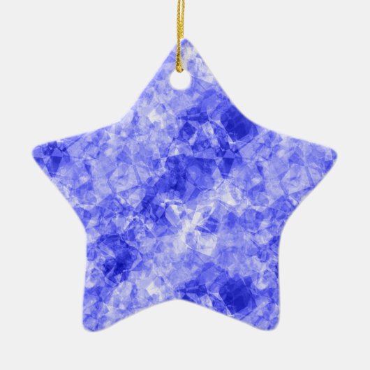 Blauw ruw textiel keramisch ornament (Voorkant)