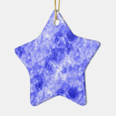 Blauw ruw textiel keramisch ornament (Links)