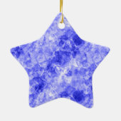 Blauw ruw textiel keramisch ornament (Achterkant)