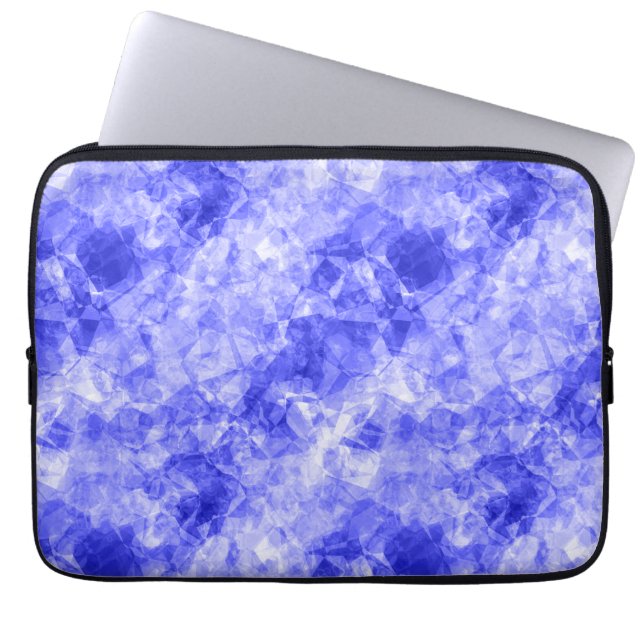 Blauw ruw textiel laptop sleeve (Voorkant)