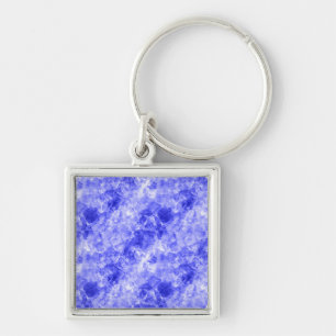 Blauw ruw textiel sleutelhanger