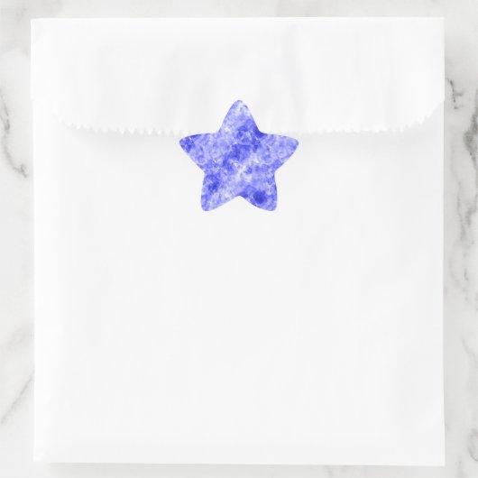 Blauw ruw textiel ster sticker (Tas)