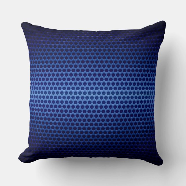 Blauw RVS Gat Metaal Kussen (Voorkant)