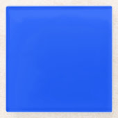 Blauw (RYB) (effen kleur) Glazen Onderzetter (Voorkant)