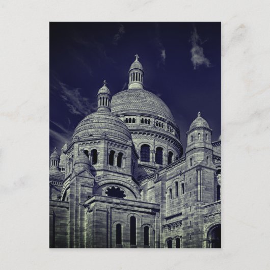 Blauw Sacre Coeur Parijs Europa Reizen Briefkaart (Voorkant)
