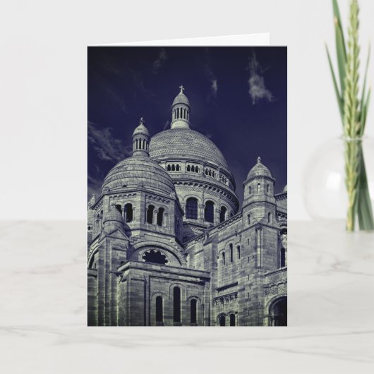 Blauw Sacre Coeur Parijs Europa Reizen Kaart (Voorkant)