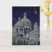 Blauw Sacre Coeur Parijs Europa Reizen Kaart (Gele Bloem)
