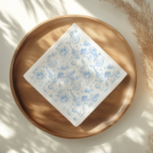 Blauw Safari Toile De Jouy Jongens Baby Shower Servet