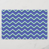 Blauw saffier Chevron patroon Briefpapier (Voorkant)
