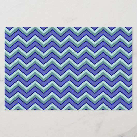 Blauw saffier Chevron patroon Briefpapier (Voorkant)