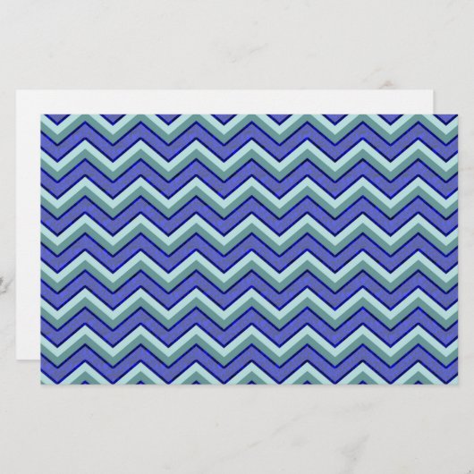 Blauw saffier Chevron patroon Briefpapier (Voorkant / Achterkant)