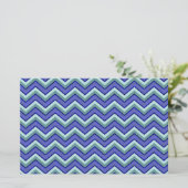 Blauw saffier Chevron patroon Briefpapier (Staand voorkant)