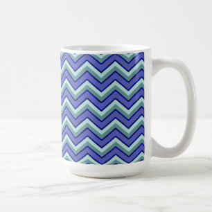 Blauw saffier Chevron patroon Koffiemok