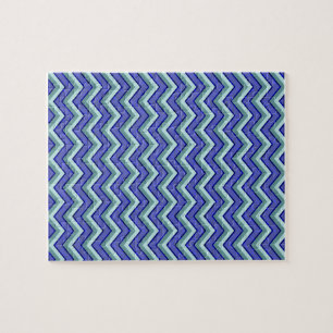 Blauw saffier Chevron patroon Legpuzzel