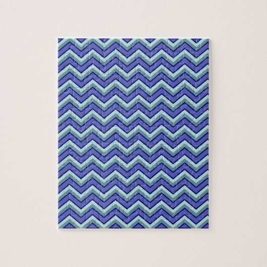Blauw saffier Chevron patroon Legpuzzel (Verticaal)