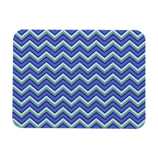 Blauw saffier Chevron patroon Magneet (Horizontaal)