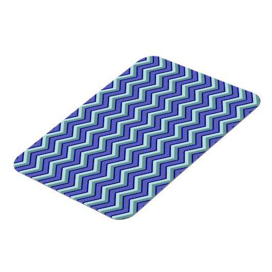 Blauw saffier Chevron patroon Magneet (Linkerzijde)