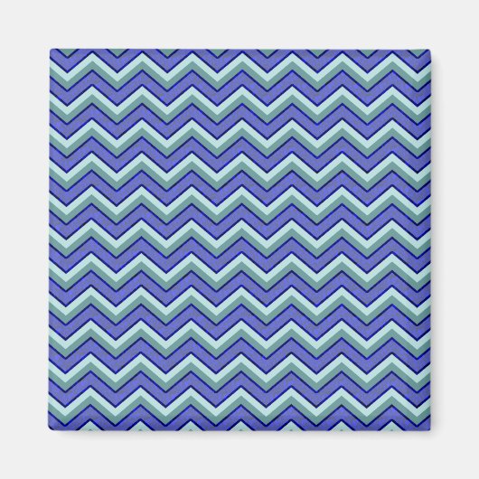 Blauw saffier Chevron patroon Magneet (Voorkant)