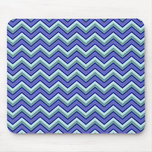 Blauw saffier Chevron patroon Muismat (Voorkant)