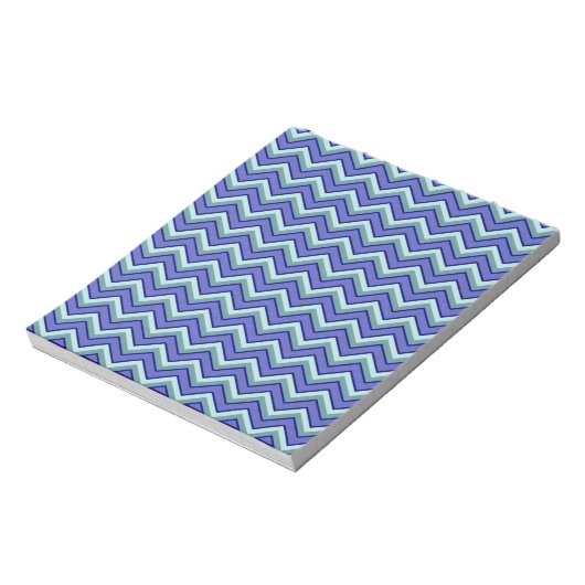 Blauw saffier Chevron patroon Notitieblok (Linkerzijde)