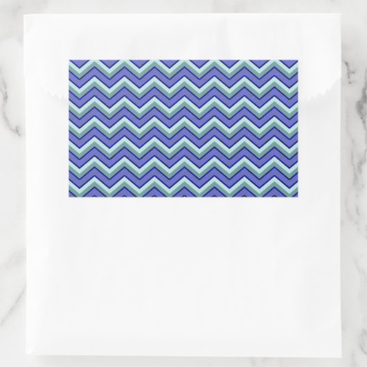 Blauw saffier Chevron patroon Rechthoekige Sticker (Tas)