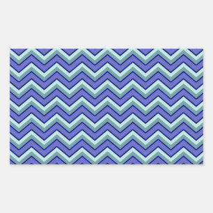 Blauw saffier Chevron patroon Rechthoekige Sticker