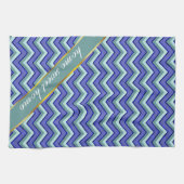 Blauw saffier Chevron patroon Theedoek (Horizontaal)