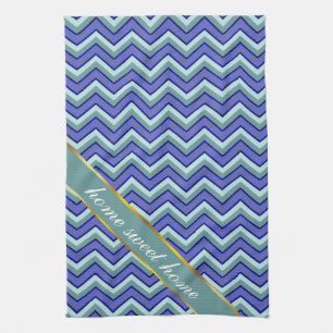 Blauw saffier Chevron patroon Theedoek
