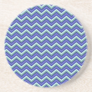 Blauw saffier Chevron patroon Zandsteen Onderzetter