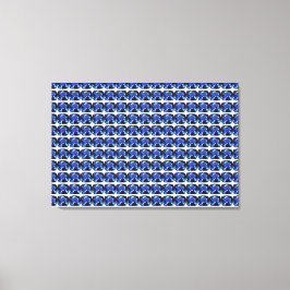 Blauw Saffier Cushion-Snede Patroon Canvas Afdruk
