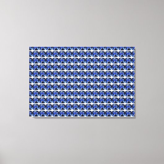 Blauw Saffier Cushion-Snede Patroon Canvas Afdruk (Voorkant)