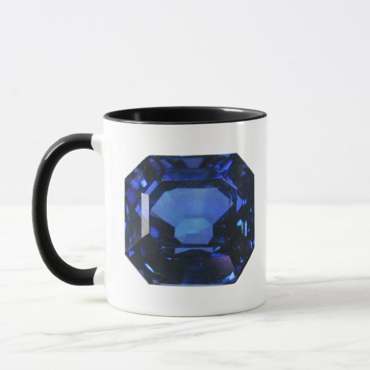 Blauw saffier edelsteen patroon mok (Links)