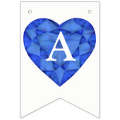 Blauw saffier hart bruiloft 45e verjaardag vlaggetjes (Tweede vlag)