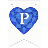 Blauw saffier hart bruiloft 45e verjaardag vlaggetjes (Derde vlag)