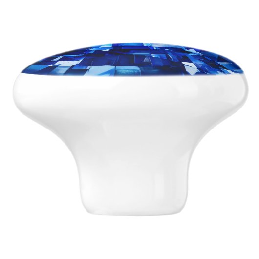 Blauw saffier kristal patroon keramische knop (Zijkant)