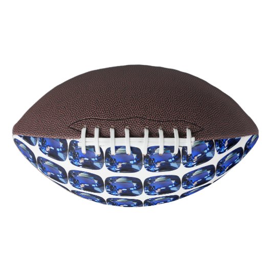 Blauw saffier kussen-cut patroon american football (Voorkant)