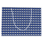 Blauw saffier kussen-cut patroon groot cadeauzakje (Achterkant)