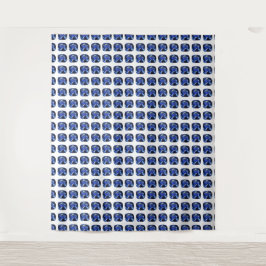 Blauw saffier kussen geslepen patroon wandkleed