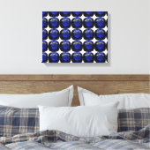 Blauw Saffier Patroonontwerp Canvas Afdruk (Insitu (Slaapkamer))