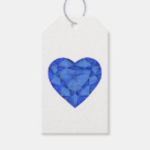 Blauw saffier sieraden hart waterverf kunst labels cadeaulabel (Voorkant)