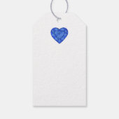 Blauw saffier sieraden hart waterverf kunst labels cadeaulabel (Achterkant)