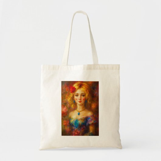 blauw saffiermeisje tote bag (Voorkant)