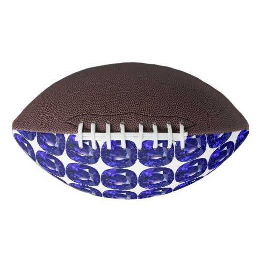Blauw saffierpatroon ontwerp american football (Voorkant)